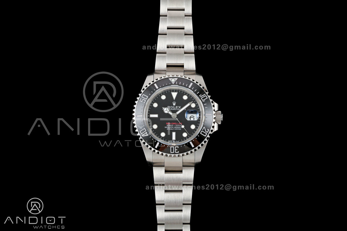 Sea-Dweller 126600 43mm 904L SS QF 1:1 Best Edition Black Dial On Oyster Bracelet SH3235 (Free Sprung)